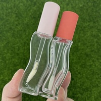 Bouteille en plastique en forme de vague CY816, 10 ml, 18 ml, tube vide pour gloss à lèvres, bouchon rose, flacon cosmétique pour gloss à lèvres, conteneur personnalisé pour gloss à lèvres