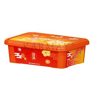 1500mL food packaging container of <b>cookies</b> <b>box</b> Rectangle air tight leak resistant IML print with temper theft Snap lid New year - Product Image 3