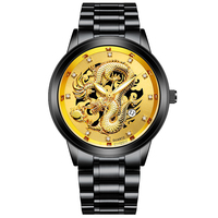 Nouveau design 2020 luxe hommes montre or dragon montre en acier inoxydable quartz montres en diamant FD032