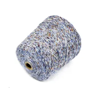 Kingeagle環境にやさしいシャイニングノットスパンコールスペース染めポリエステルファンシーブラシ毛糸編み物用