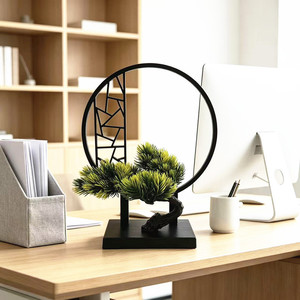 Bonsái de Pino Estilo Chino Paulon, Adorno de 10cm-30cm, Decoración Artificial para Escritorio, Oficina o Sala de Estudio, Inspiración Zen - Product Image 1