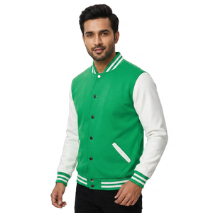 Blouson universitaire d'hiver pour homme 2026 – Qualité supérieure, manches en cuir, logo brodé chenille personnalisé, corps en laine fine et chaude - Product Image 1