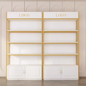 <span class=keywords><strong>Vitrine</strong></span> de présentation de cosmétiques sur pied personnalisée pour les magasins, en métal et en acier inoxydable - Product Image 6