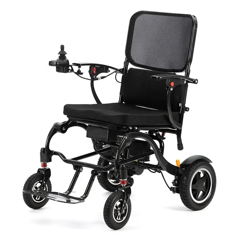 ABS sistem rem elektromagnetik kursi roda bermotor 130KG Max pemuatan kursi roda listrik lipat