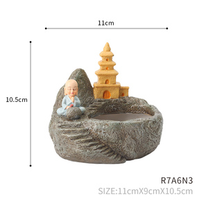 ROOGO miniatur pedesaan Zen Garden Planter sukulen, kaktus, Bonsai, pot ramuan dengan patung hadiah penghangat rumah - Product Image 6
