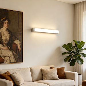 Applique murale LED minimaliste blanche, corps en aluminium rectangulaire, lumière chaude 3500K, pour maison et bureau, montage en surface - Product Image 4