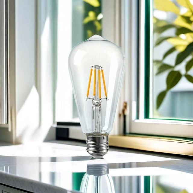 220V Non-Dimmable Vintage 8W ST64 LED Corn Lights Edison Filament Bulbs 2200K 2700K Warm White E27 High Lumens Residential