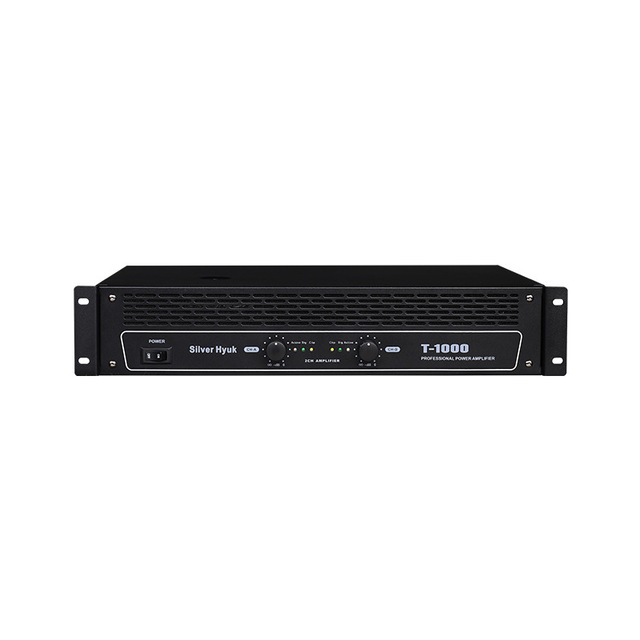 Commercial Metal Aluminium Pure Post-Stage High-Power Professional 2x600W 2-Channel Power Amplifier T-600 for Home Use