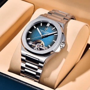 Montre mécanique automatique pour homme avec tourbillon, acier inoxydable, verre saphir, cadran lumineux, étanche 10 bars, luxe, sport, 2026 - Product Image 4