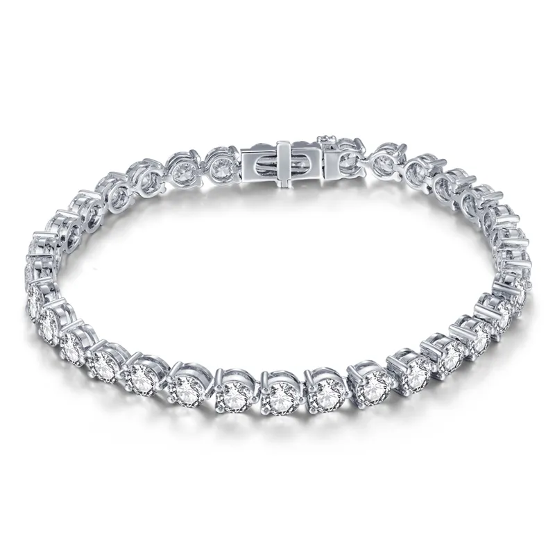 Messi 18 14 MS-307 10K K K Ouro Jóias atacado Cadeia De Tênis de Diamante Sintético 4.2 milímetros GH SI Laboratório grown Diamond Tennis Bracelet