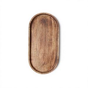 Bandejas de Madera Decorativas Hechas a Mano y Grabadas, Desechables, para Servir Aperitivos y Bebidas, Aptas para Lavavajillas, Ecológicas, Vajilla para el Hogar - Product Image 5