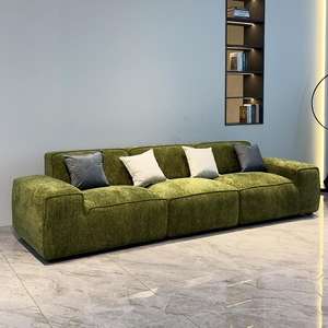 फ्रेंच रेट्रो चेनेल टोफू ब्लॉक इनलाइन फैब्रिक सोफा सरल आधुनिक क्रीमी लिविंग रूम सोफा - Product Image 3