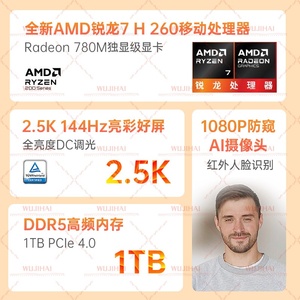 โน้ตบุ๊ก Fearless 16 <span class=keywords><strong>Ryzen</strong></span> <span class=keywords><strong>7</strong></span> H260 ขนาด 16 นิ้ว ความละเอียด 2.5K น้ำหนักเบา เหมาะสำหรับนักเรียน พร้อมระบบจดจำใบหน้า สำหรับธุรกิจและสำนักงาน - Product Image 5