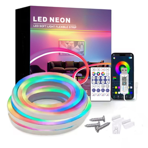 Luci Natalizie con Controllo APP Intelligente, Kit Strisce <span class=keywords><strong>LED</strong></span> RGBIC in PVC, Illuminazione al <span class=keywords><strong>Neon</strong></span> 5V USB IP65 Impermeabile per Sala Giochi - Product Image 1