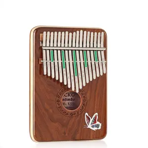 Gekko K17sd Kalimba Fabriek Populaire Muziekinstrument C Toon Rood Sandelhout Kopen 17-Key Thumb Piano Kalimba Met Hardbox