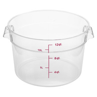 Design moderne, bac à aliments en plastique dur 7L, récipient de stockage rond en polycarbonate transparent avec poignée pour servir les aliments