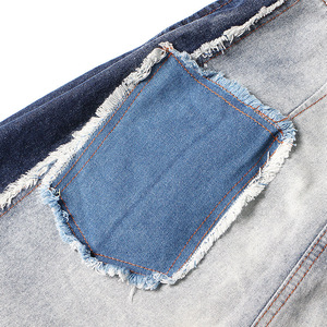 Nouveau short en jean droit pour femme, coupe ample et large, style rétro, avec empiècements de couleurs contrastées, tendance - Product Image 6