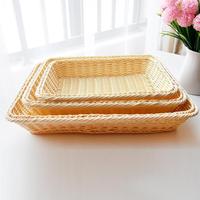Panier en plastique tressé pour légumes, pain et fruits, idéal pour une présentation efficace des aliments, le rangement et la mise en valeur
