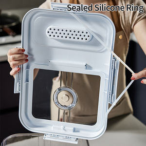 Grosir wadah penyimpan makanan kering bening ember penyimpan nasi bahan PET dengan tutup untuk penggunaan Dapur produk rumah tangga - Product Image 4