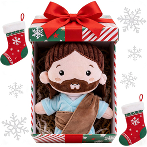 V428 Vente en gros Nouvelle conception Poupée Jésus en peluche douce Figurine religieuse personnalisée Jouet en peluche Jésus-Christ de dessin animé pour collectionneurs et fans - Product Image 2