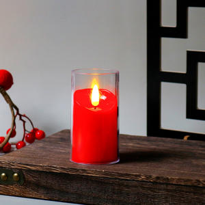 Светодиодные электронные свечи в акриловых стаканах с плоским горлышком, три размера, светодиодные свечи для дома, вечеринок, свадебных украшений - Product Image 4