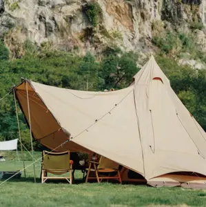 Tenda Tipi 4 Meter mewah, tenda Teepee berkemah Glamping besar luar ruangan