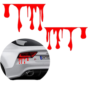 สติ๊กเกอร์ติดรถยนต์ XGS DECAL ลายฮาโลวีน กันน้ำ ติดเองได้ ใช้ครั้งเดียว 2 ชิ้น สีแดงเลือดไหล สติ๊กเกอร์ไวนิลลายสยองขวัญ - Product Image 2