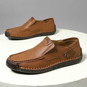 Men's British <b>Style</b> Business Casual Oxford <b>Shoes</b> Mesh & Genuine Leather Lace-Up Anti-Slip Breathable Lightweight Toe Glossy - Product Image 1