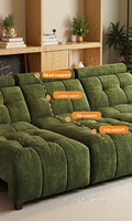 Canapé modulaire moderne en tissu velours côtelé vert, chaise longue réversible, grand canapé pour salon