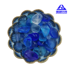 Blocs de verre décoratifs bleu marine pour aquarium, pierres de paysagisme avec galets de plusieurs couleurs, y compris le doré - Product Image 4