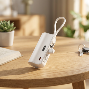 AD4012 พาวเวอร์แบงค์แบบแคปซูลทนทาน สาย TPE ในตัว ชาร์จเร็ว 22.5W ความจุ 5000mAh พร้อมสายคล้องคอสำหรับใช้งานประจำวัน - Product Image 4