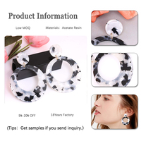 Acrylique écaille de tortue géométrique boucles d'oreilles résine acétate goutte boucles d'oreilles tacheté cerceau rond boucle d'oreille bijoux de mode