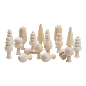 Ornements d'arbre de Noël en bois, couleur naturelle, forme de champignon, figurines décoratives suspendues pour la maison, artisanat, décoration de festival - Product Image 1