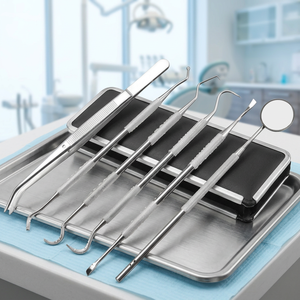 Ensemble d'instruments chirurgicaux dentaires BK Industries en acier inoxydable certifié CE, poignée ergonomique, classe II, manuel, argent, extraction dentaire - Product Image 6