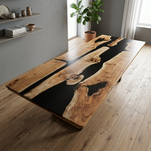 Luxury <b>Wooden</b> Epoxy Resin <b>Table</b> – Contemporary Handmade Furniture for <b>Dining</b>, Conference & Office Use - Product Image 1