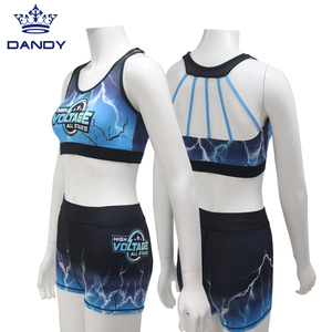 Tùy chỉnh thực hiện thể thao trang phục thăng hoa backless cổ vũ ngắn và áo ngực - Product Image 5