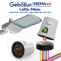 Système de gestion centralisée des lampadaires intelligents GEBOSUN NEMA 7 PIN avec LoRa Mesh LoRaWAN, mesure de la consommation d'énergie, garantie de 3 ans