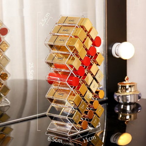 Boîte de rangement à rouge à lèvres en acrylique transparent, multi-compartiments, grande capacité, présentoir de bureau pour influenceuses - Product Image 2