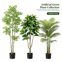 Grand Bonsaï Artificiel Nordique sur Pied en Plastique pour Décoration Intérieure/Extérieure – Plante Verte en Pot pour la Maison