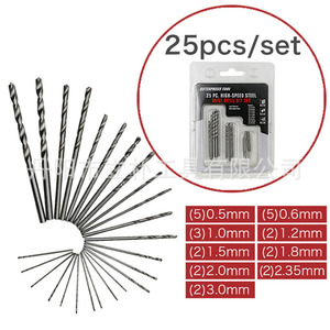 25 Pc High Speed Steel Mini <b>Drill</b> Bit Set Metric Jobbers Length Hex Shank For Metal Plastic Wood - Product Image 5