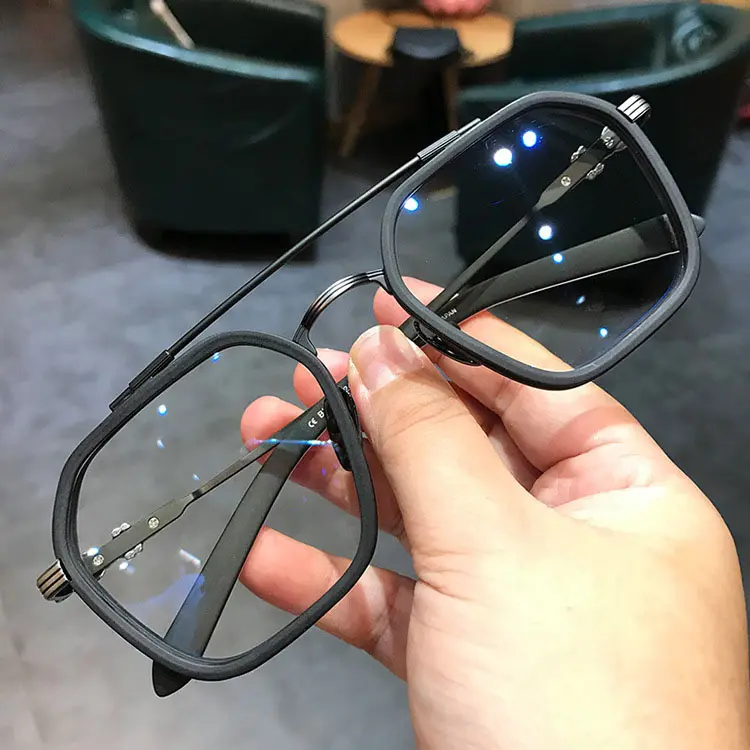 2023 Nieuwste Ontwerp Dubbele Balk Mode Retro Brillen Frame Optische Mannen Hoge Kwaliteit Luxe Trendy Brillen Monturen