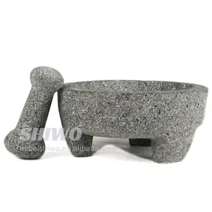 Heavy & Durable ,Molcajete de Piedra Natural Volcanica Stone ,Professional Granite Molcajete Mortar and Pestle Stone Grinder