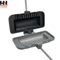 Plaque de cuisson pour sandwichs et toasts, moulée par pressage à chaud, pour camping en extérieur, compatible feu direct, avec clip de fixation pour bord de pot