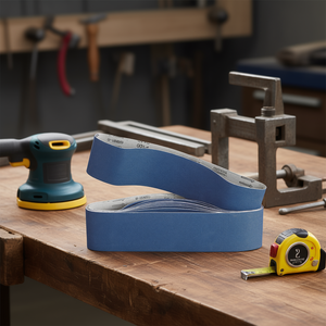 Bandes abrasives P100, grain bleu, bande de ponçage Fervi NT0440/035/120A pour le polissage des métaux, Italie - Product Image 3