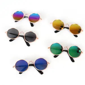 Wholesale pet accessories sunglasses cool lovely pet cat sunglasses funny pet metal cat eye sunglasses