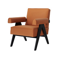 Chaise de salon moderne Chaise longue en cuir à fonction d'accent Chaise en cuir à siège unique Sofa lounge design italien Chaises de loisirs