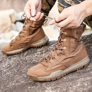 Wolf Warriors Bottes tactiques Hommes Femmes <span class=keywords><strong>Chasse</strong></span> Peau <span class=keywords><strong>de</strong></span> vache Desert Safety Work for Lovers Combat Ankle Noir/Marron 38-46 - Product Image 3