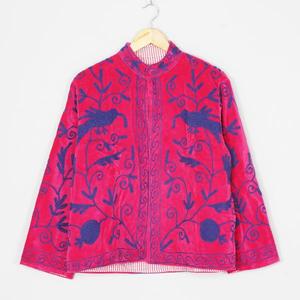 Chaqueta de Moda para Mujer, de Terciopelo, Bordada con Diseño Suzani, Hecha a Mano, Estilo Boho, Étnica, Vintage, Floral, Diseño de Autor, Venta al Por Mayor OEM ODM - Product Image 1