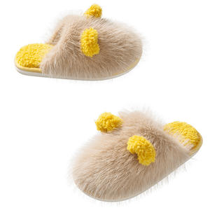 Chaussons d'intérieur pour femmes, confortables, en mousse à mémoire de forme, en laine, chauds pour l'hiver, doux, en peluche, design mignon et moelleux, avec broderie, effet massage - Product Image 5