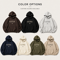 Hoodie Unisexe Homme, Grammage Lourd 260 GSM, Coupe Oversize Ample, Impression Soie, Luxe, Grande Capuche, Uni, pour la Gym et l'Été, Tailles S